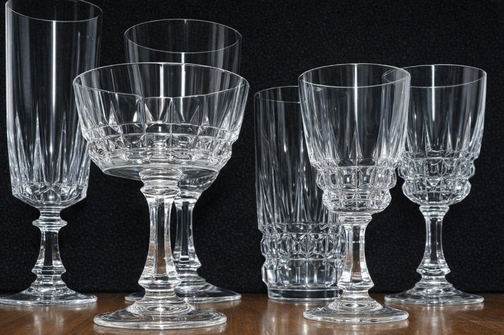 40 delig glasservies kristal Cristal d'Arques Luminac '60'70, Ophalen