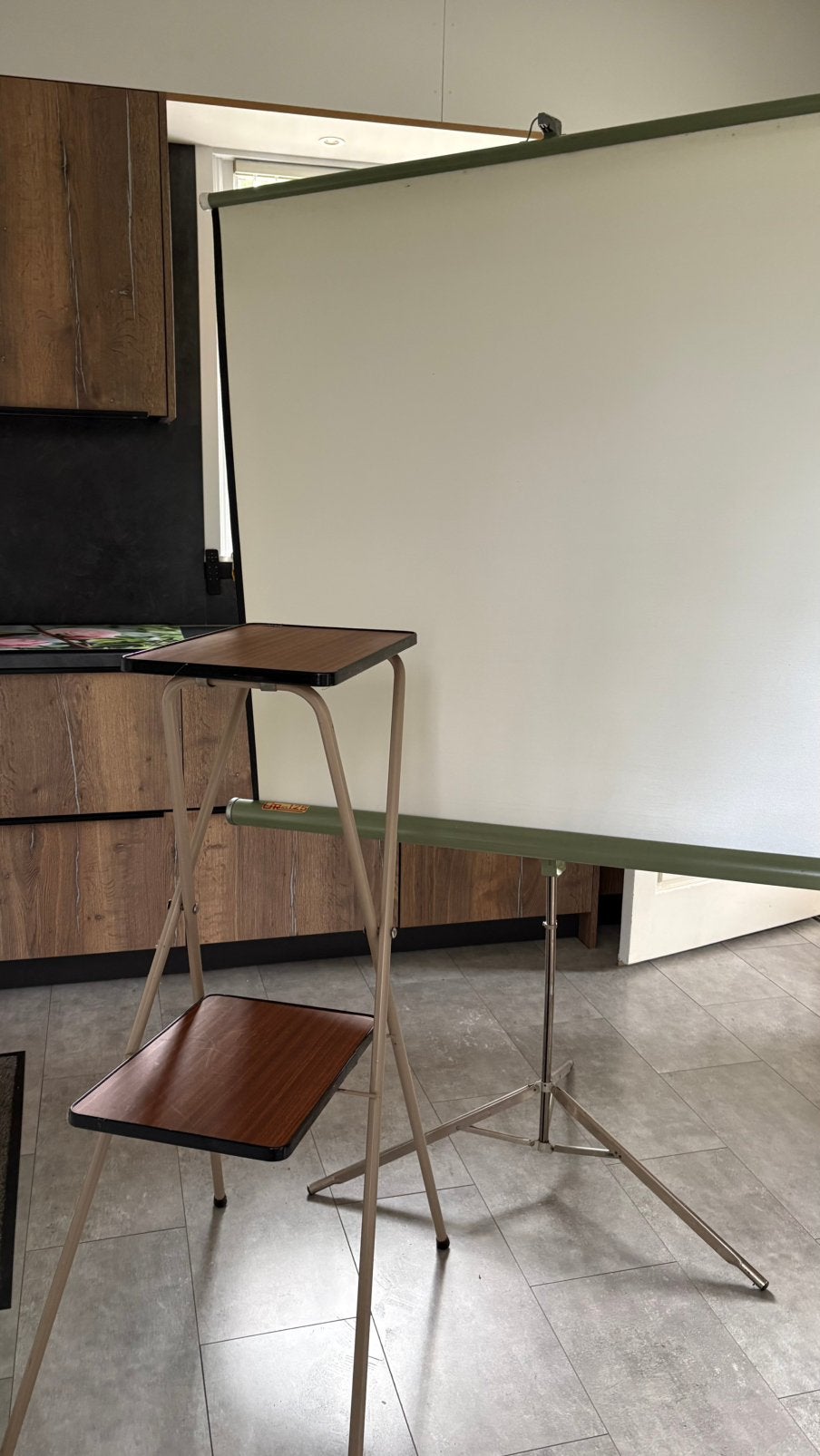 Projectiescherm + tafel, Audio, Tv en Foto, Ophalen, Gebruikt