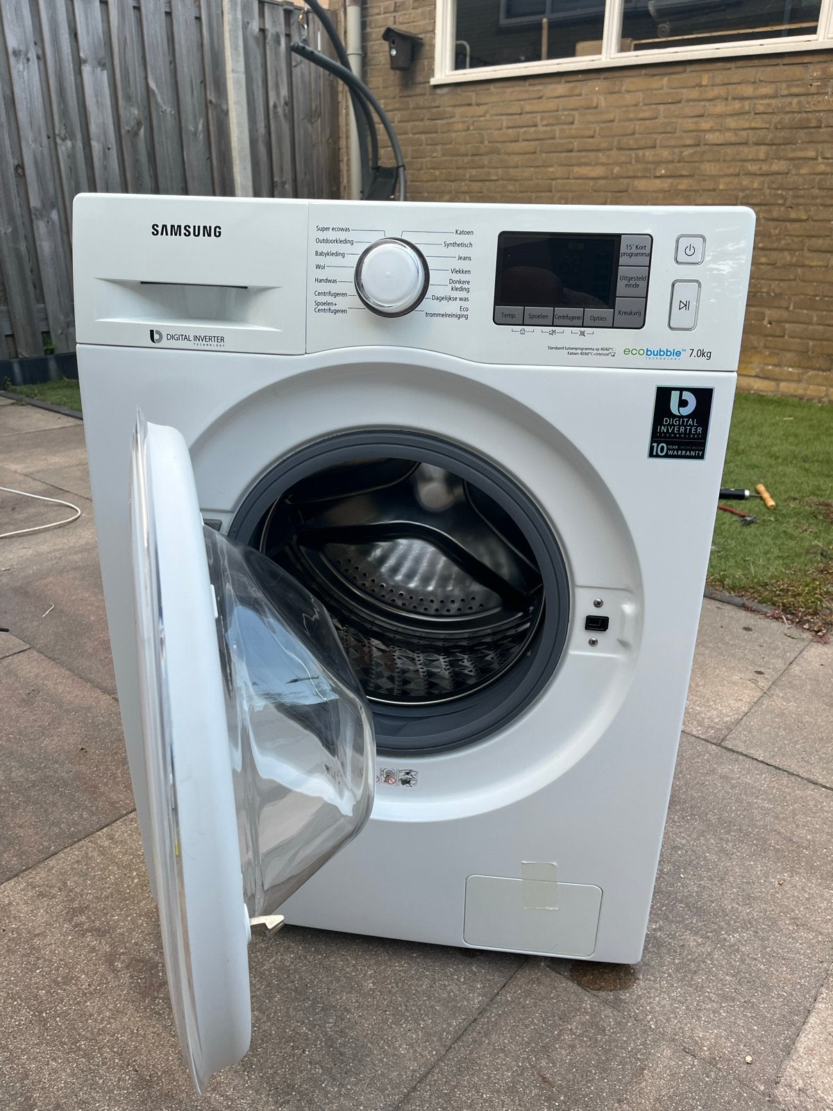 Samsung EcoBubble 7.0kg Wasmachine - Perfecte Staat, Witgoed en Apparatuur, Ophalen, Zo goed als nieuw, Voorlader, Kort programma
