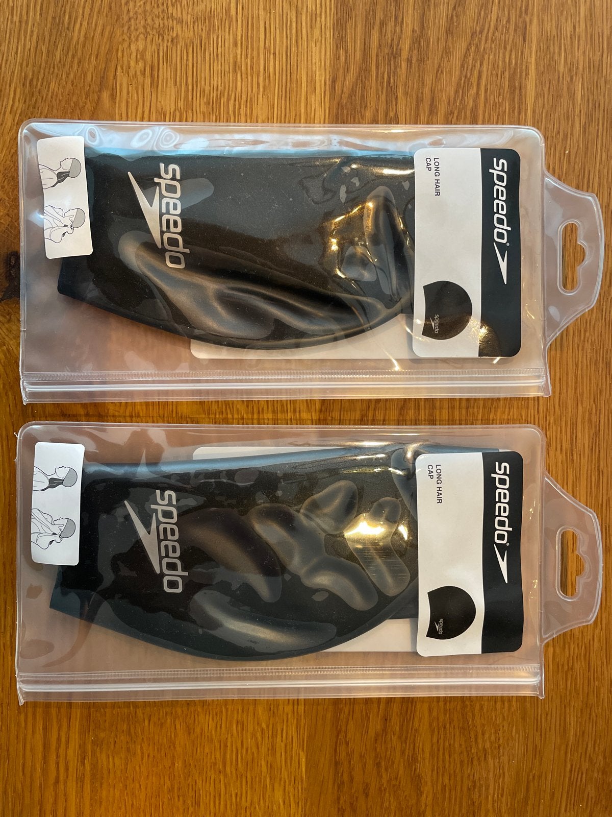 2x Speedo Long Hair Cap - Zwart siliconen badmuts, Ophalen of Verzenden, Nieuw, Dame of Heer, Overige typen
