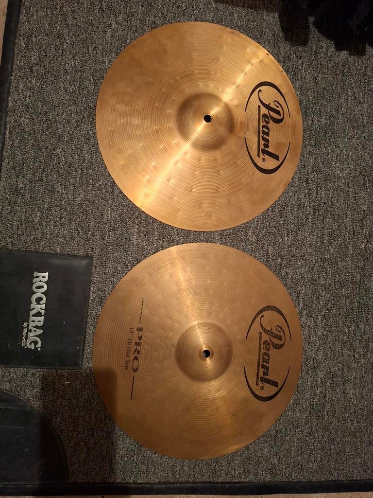 Pearl Pro 14" hihat cymbal bekken set voor drumstel, Muziek en Instrumenten, Ophalen of Verzenden, Gebruikt, Drums of Percussie