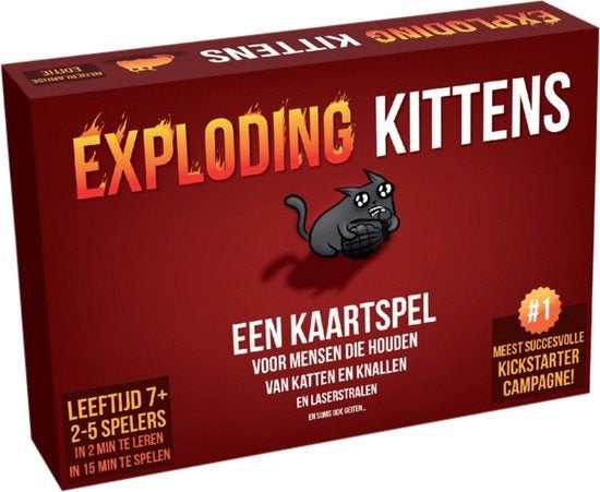 Exploding Kittens, Een of twee spelers, Ophalen of Verzenden, Zo goed als nieuw, Exploding Kittens