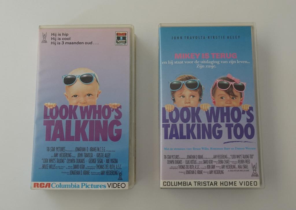 2 x Look Who's Talking Films op VHS uit 1989 / 1990, Alle leeftijden, Ophalen, Zo goed als nieuw, Komedie