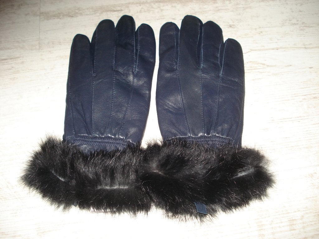 Handschoenen met warme voering en bont maat L, Ophalen of Verzenden, Zo goed als nieuw, Maat 42/44 (L), Handschoenen