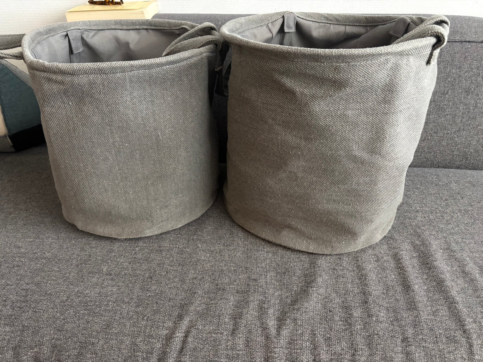 2 opbergmanden (“yoga mand”) – Loods 5, Huis en Inrichting, Ophalen of Verzenden, Zo goed als nieuw, Rond, Overige materialen