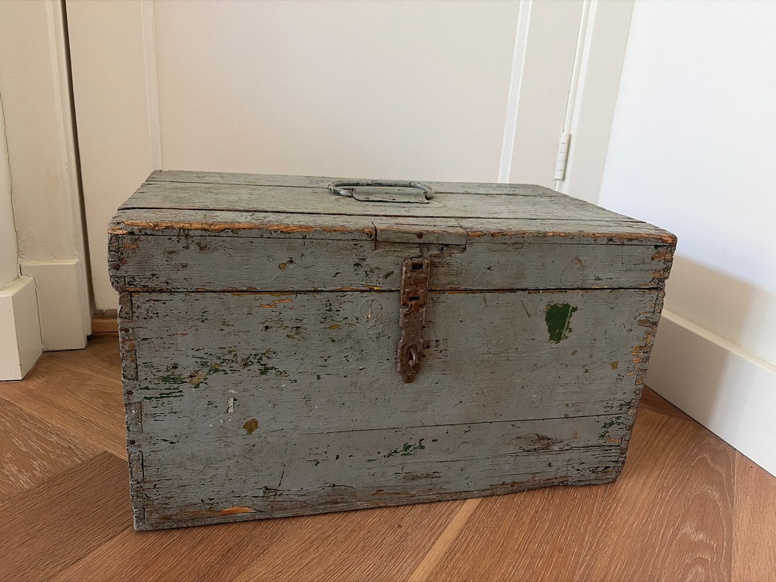 Vintage brocante houten kist, Minder dan 50 cm, 50 tot 100 cm, Ophalen of Verzenden, 5 – 50