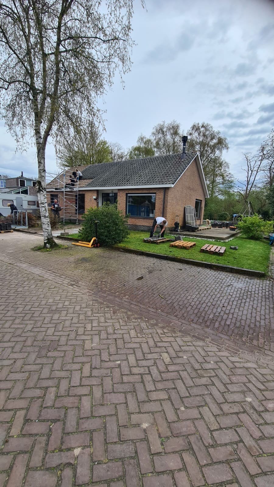 Complete partij Van Oordt OVH dakpannen, Blauw gesmoord, Ophalen, Gebruikt, Steen of Klei, 15 m² of meer