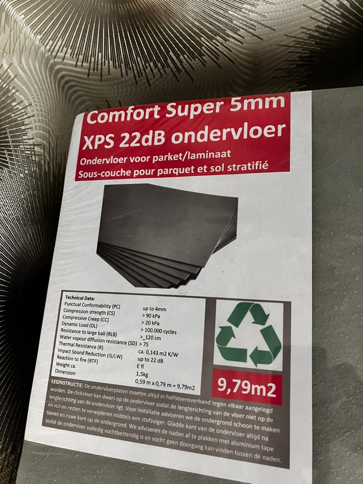 2 pakken ondervloer laminaat, Ophalen, Overige materialen, 50 tot 150 cm, Overige typen