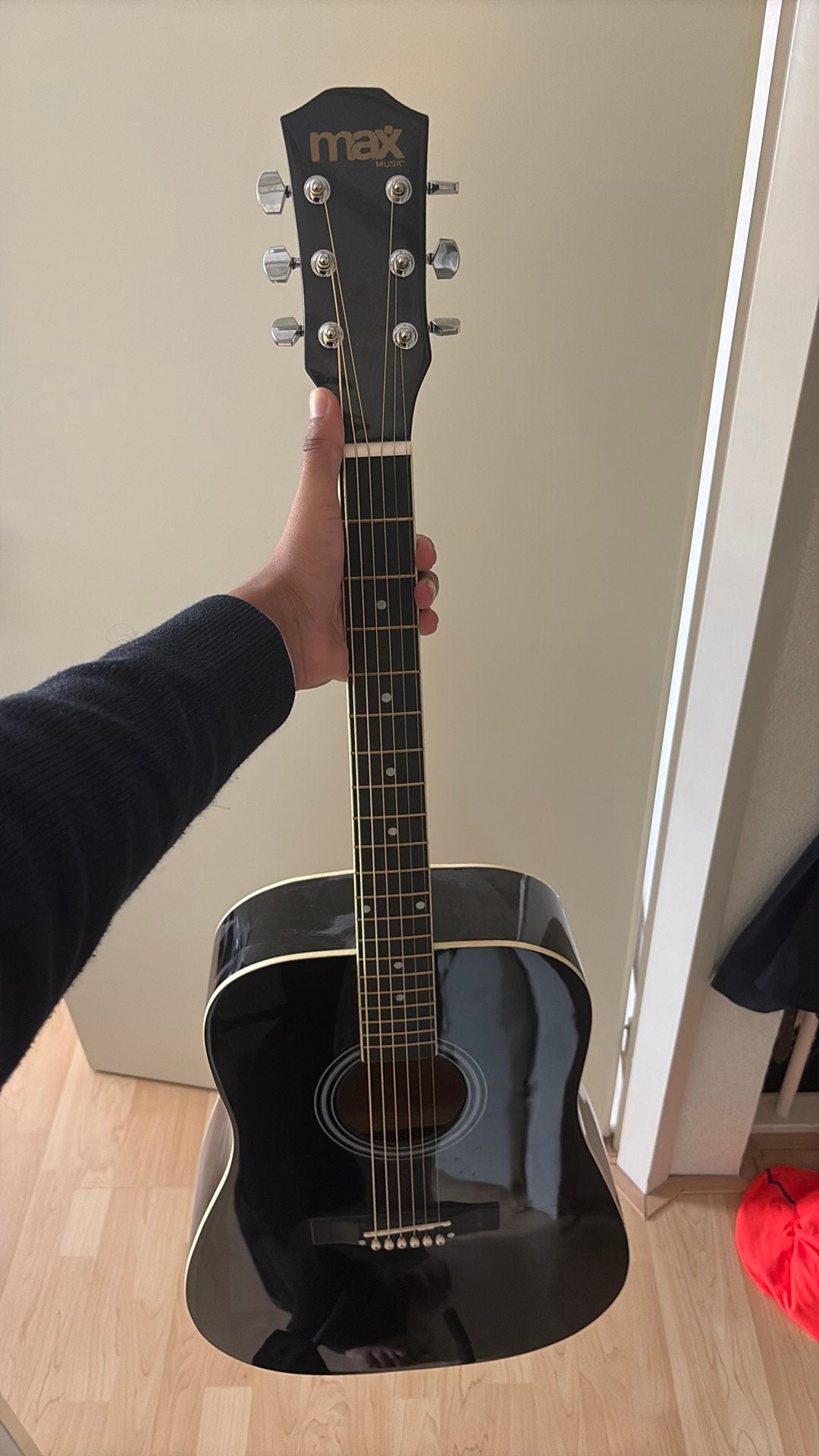 Max akoestische gitaar - Zwart, Ophalen of Verzenden, Gebruikt, Western- of Steelstringgitaar