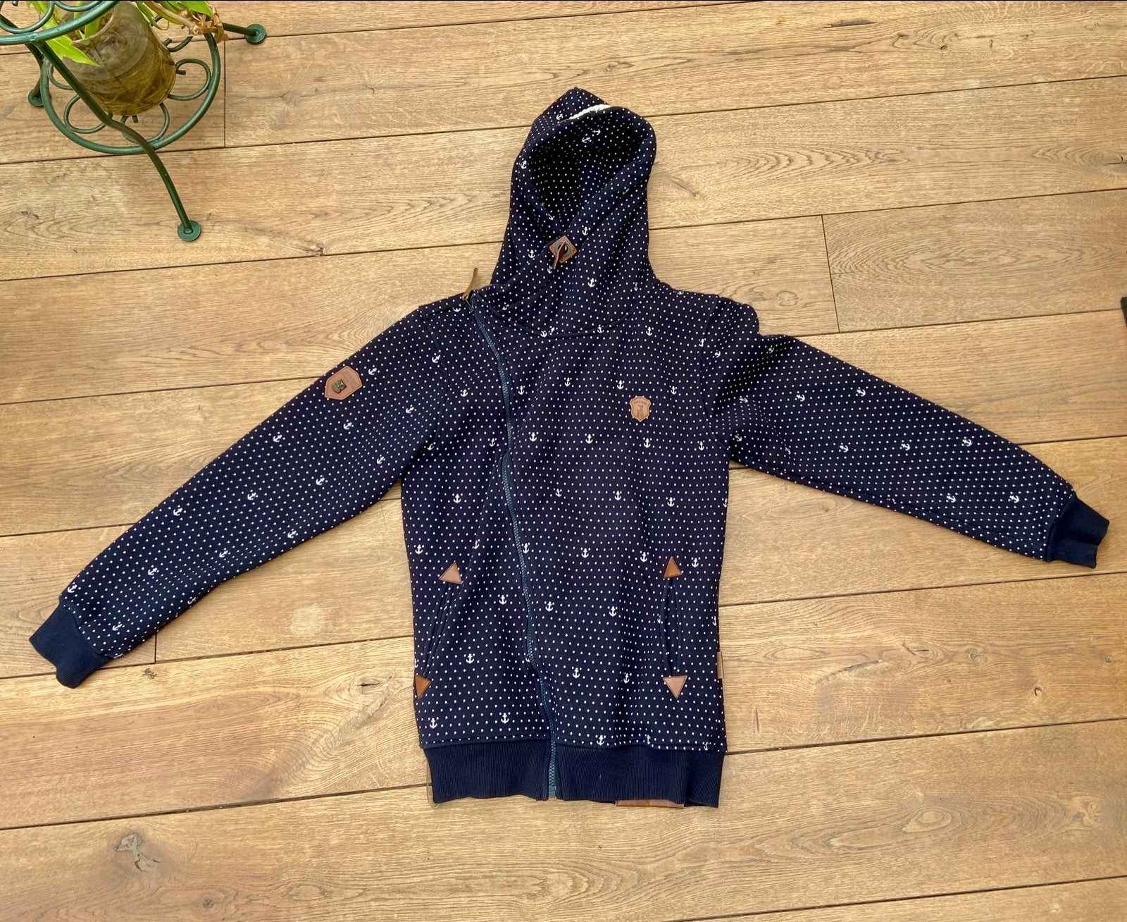 Naketano vest met stippen en ankers - Maat XL, Ophalen of Verzenden, Gedragen, Maat 46/48 (XL) of groter, Blauw