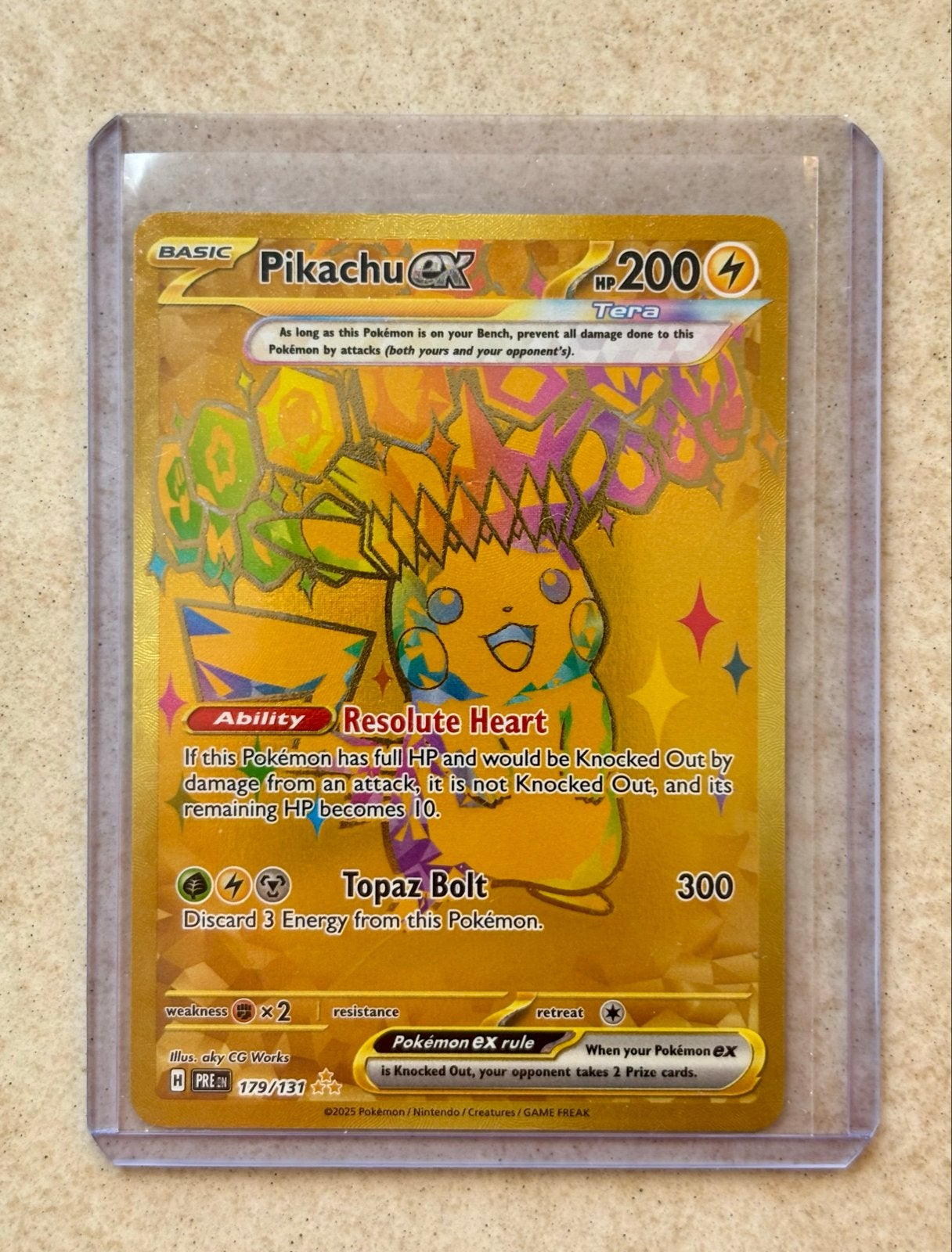 Pikachu ex Tera Gold Secret Rare 179/131 Pokémon Kaart ‼️, Ophalen of Verzenden, Zo goed als nieuw, Losse kaart, Foil