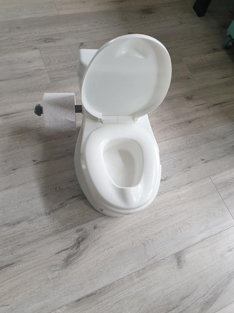 WC potje met doortrek geluid en wc-rolhouder, Ophalen of Verzenden, Gebruikt