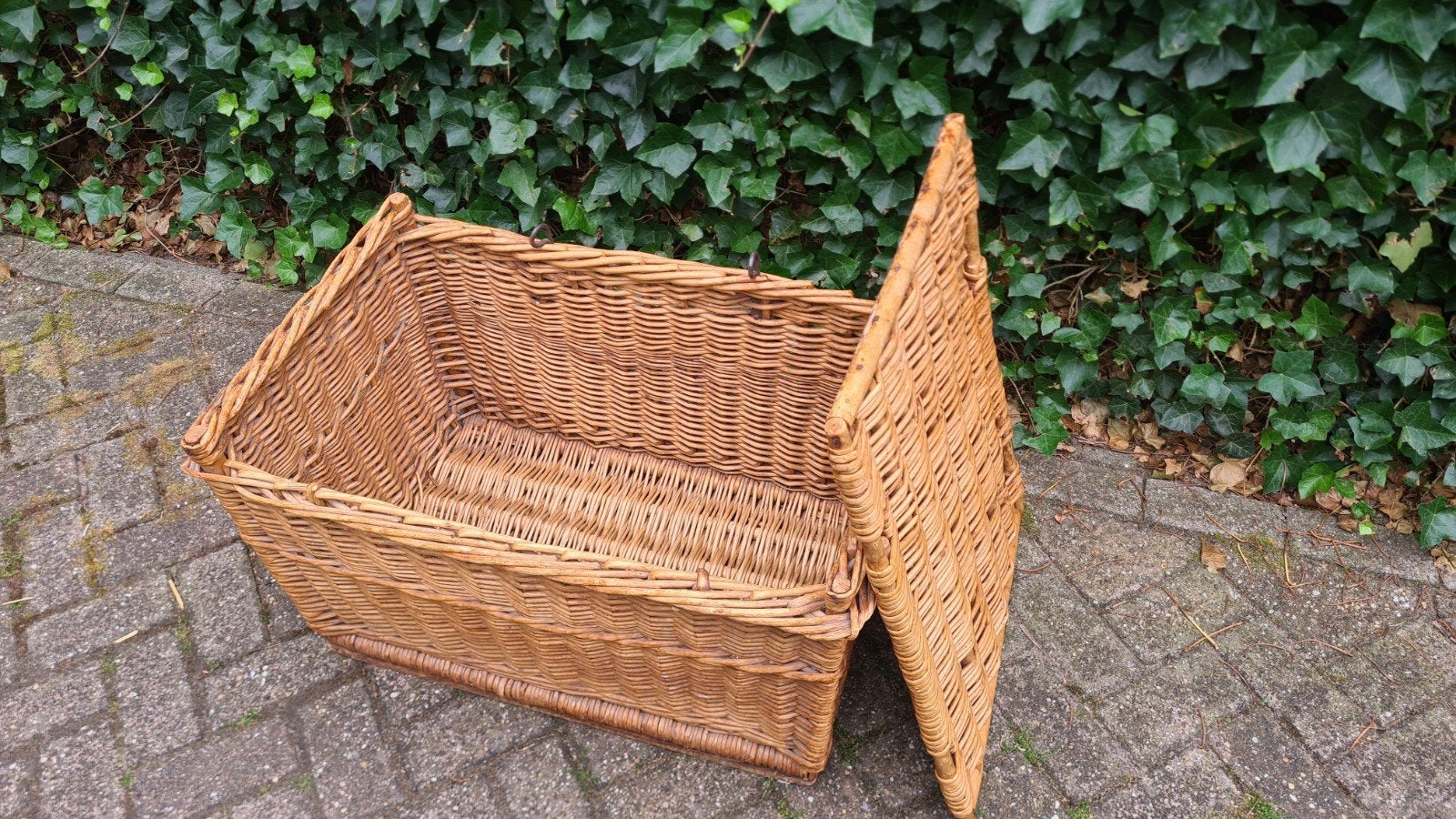 Grote rieten mand met deksel - 80x55x50 cm, Ophalen, 50 tot 100 cm, 50 tot 75 cm