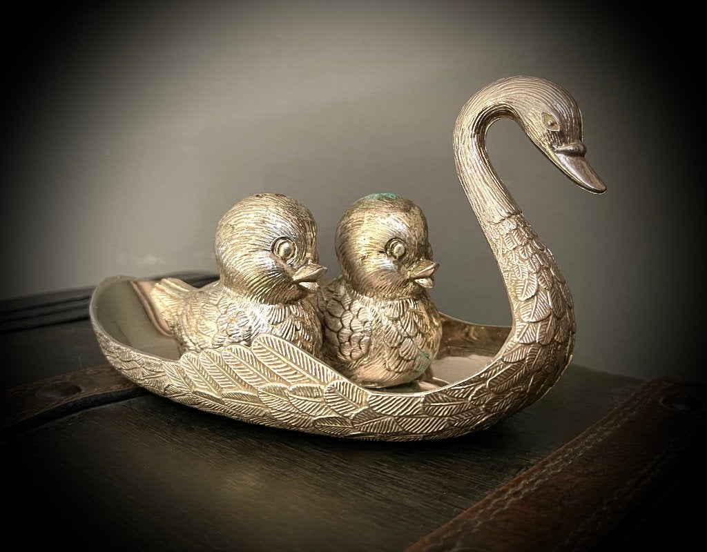 Brocante Vide poche Zwaan kuikens baby vintage dier curiosa, Verzenden