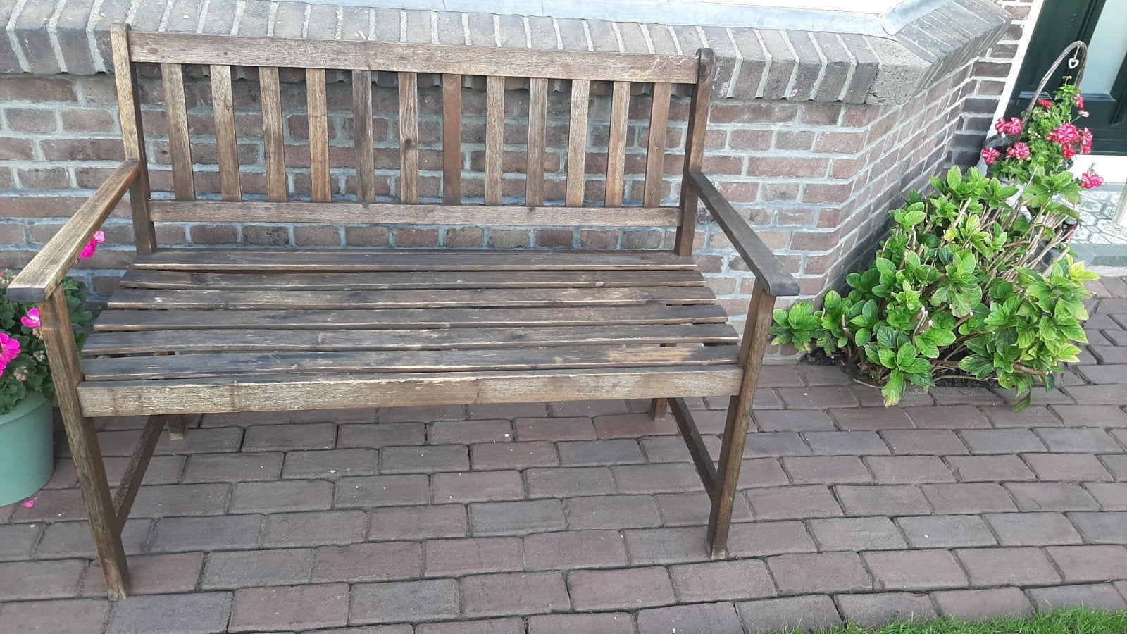 Hardhouten tuinbankje, Tuin en Terras, Ophalen, Hout
