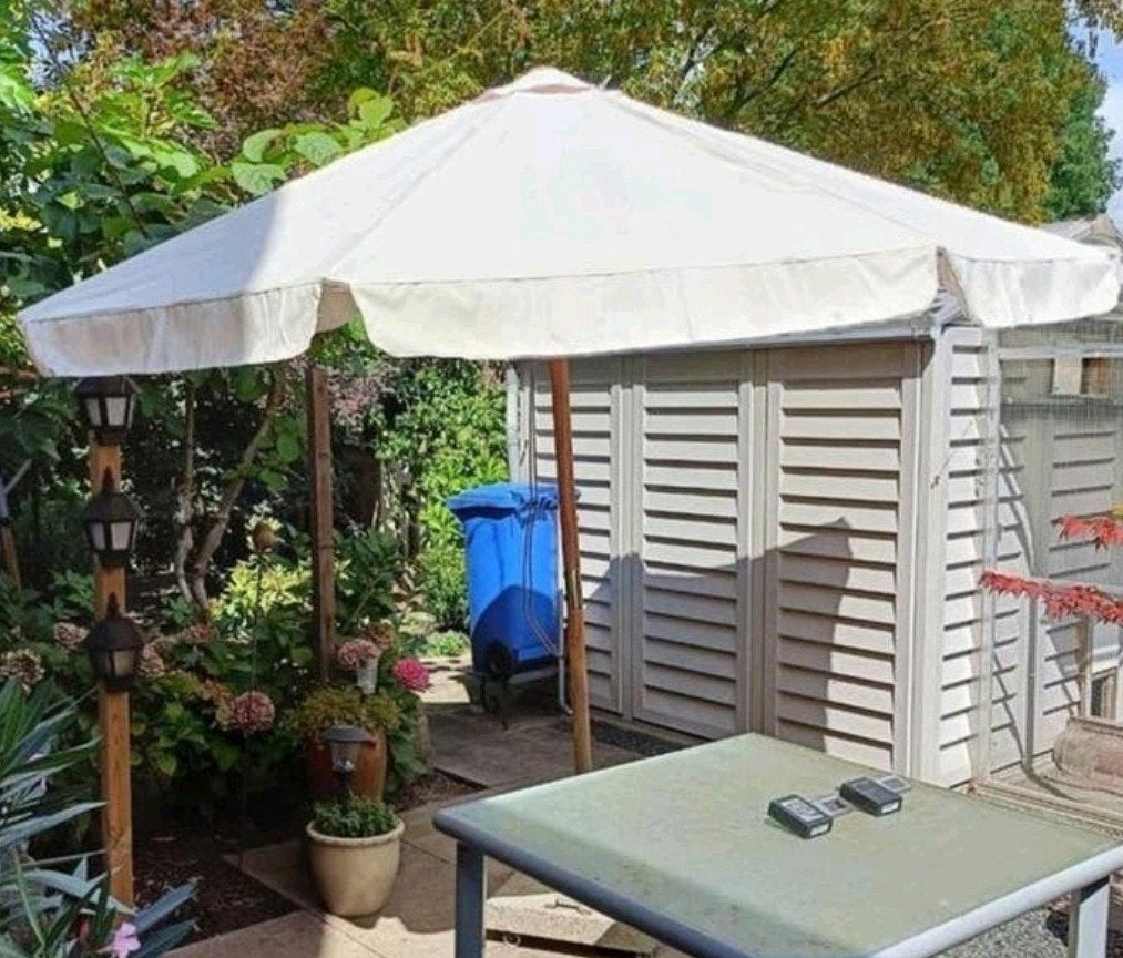 Parasol met voet, Ophalen, 2 tot 3 meter, Stokparasol
