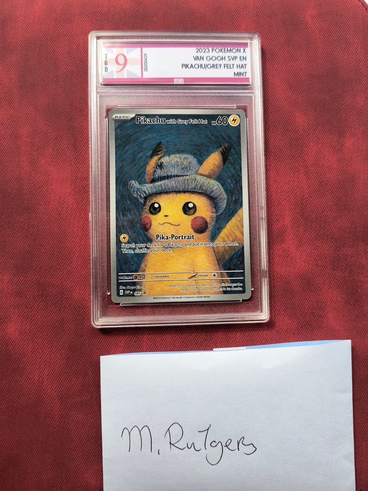 Pikachu van Gogh , Grey Felt Hat Grade 9, Ophalen of Verzenden, Nieuw, Losse kaart