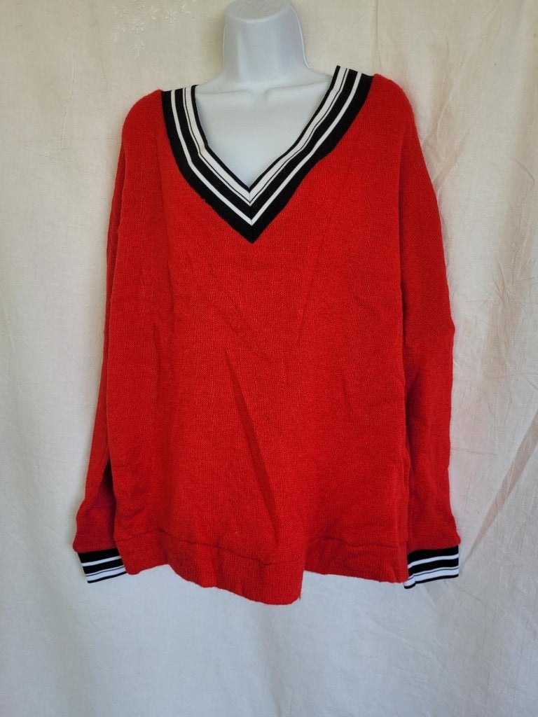 Nette rode trui met L/XL merk Savinni, Maat 52/54 (L), ., Ophalen of Verzenden, Zo goed als nieuw