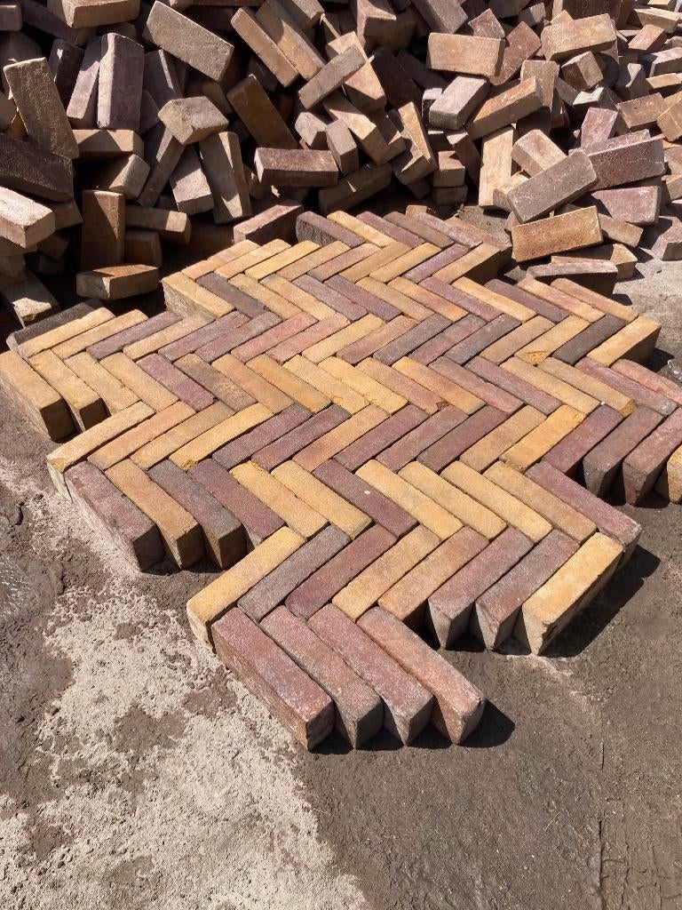 200m2 NIEUW GEBAKKEN WAALTJES BONTE MIX AANBIEDING, Keramiek, Klinkers, Nieuw, DeStenenMan