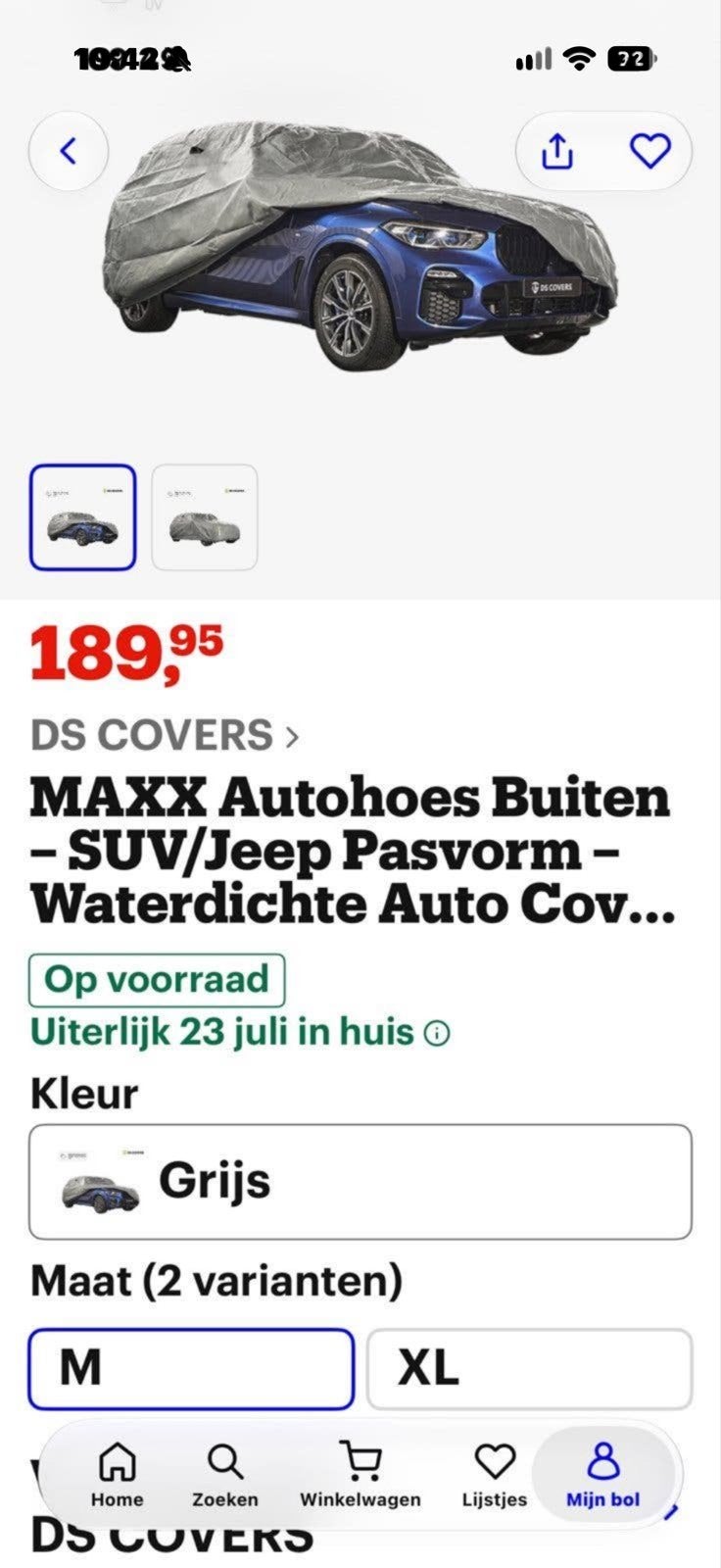 Winter autohoes z.g.a.n. - Bescherm uw auto optimaal!, Ophalen of Verzenden, Zo goed als nieuw, Universeel