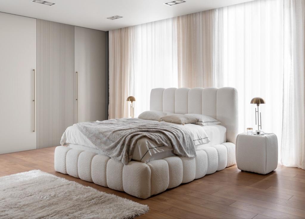 Gebroken wit bed 140x200 nieuw in verpakking + matras, Huis en Inrichting, Slaapkamer | Bedden, Wit, Hout, Nieuw, Tweepersoons