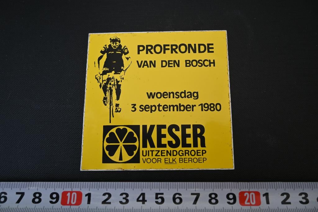 sticker fiets wielrennen profronde den bosch 1980 / keser, Ophalen, Zo goed als nieuw
