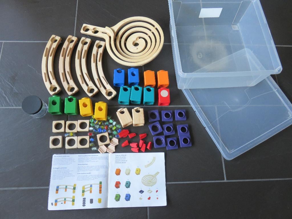 Houten knikkerbaan, Quadrilla basisset, Ophalen of Verzenden, Gebruikt