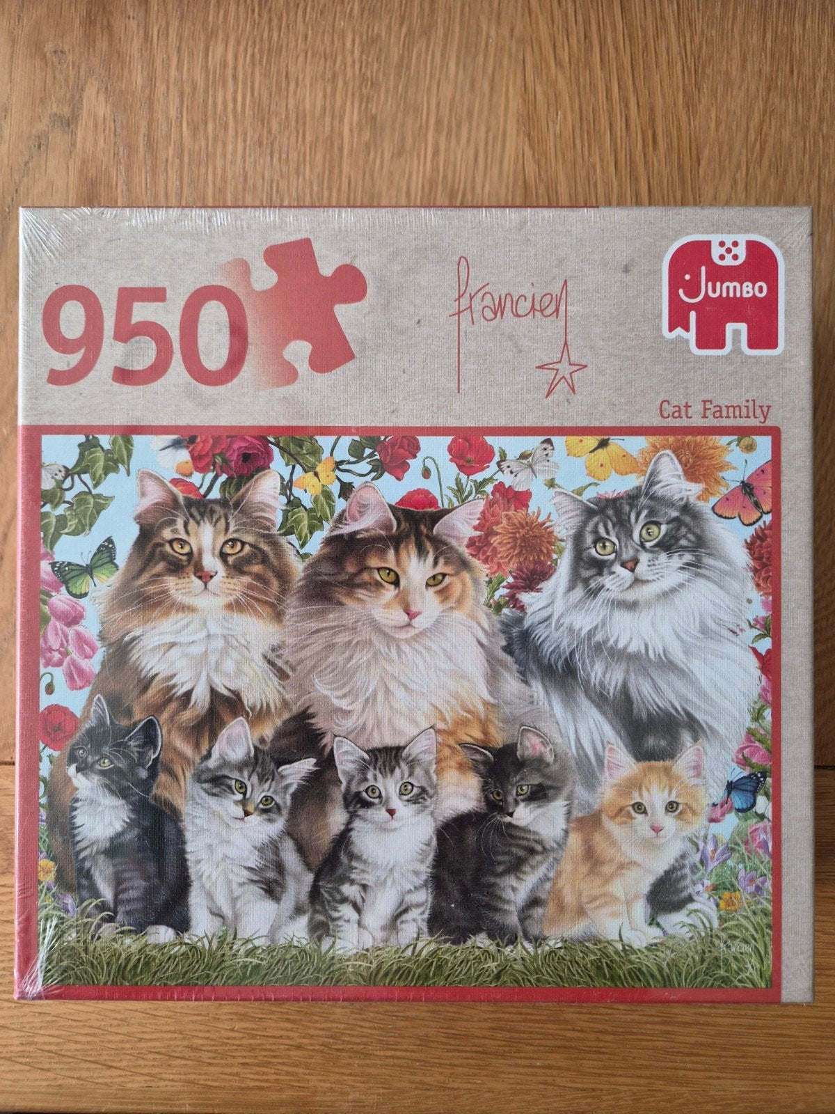 Jumbo Legpuzzel 950 stukjes - Francien's Kattenfamilie, Ophalen of Verzenden, 500 t/m 1500 stukjes, Nieuw, Legpuzzel