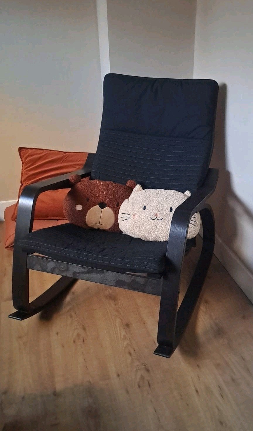 Ikea Poäng schommelstoel nieuwstaat (geen verkleuring oid), Ophalen of Verzenden, Zo goed als nieuw, Zwart, Eén