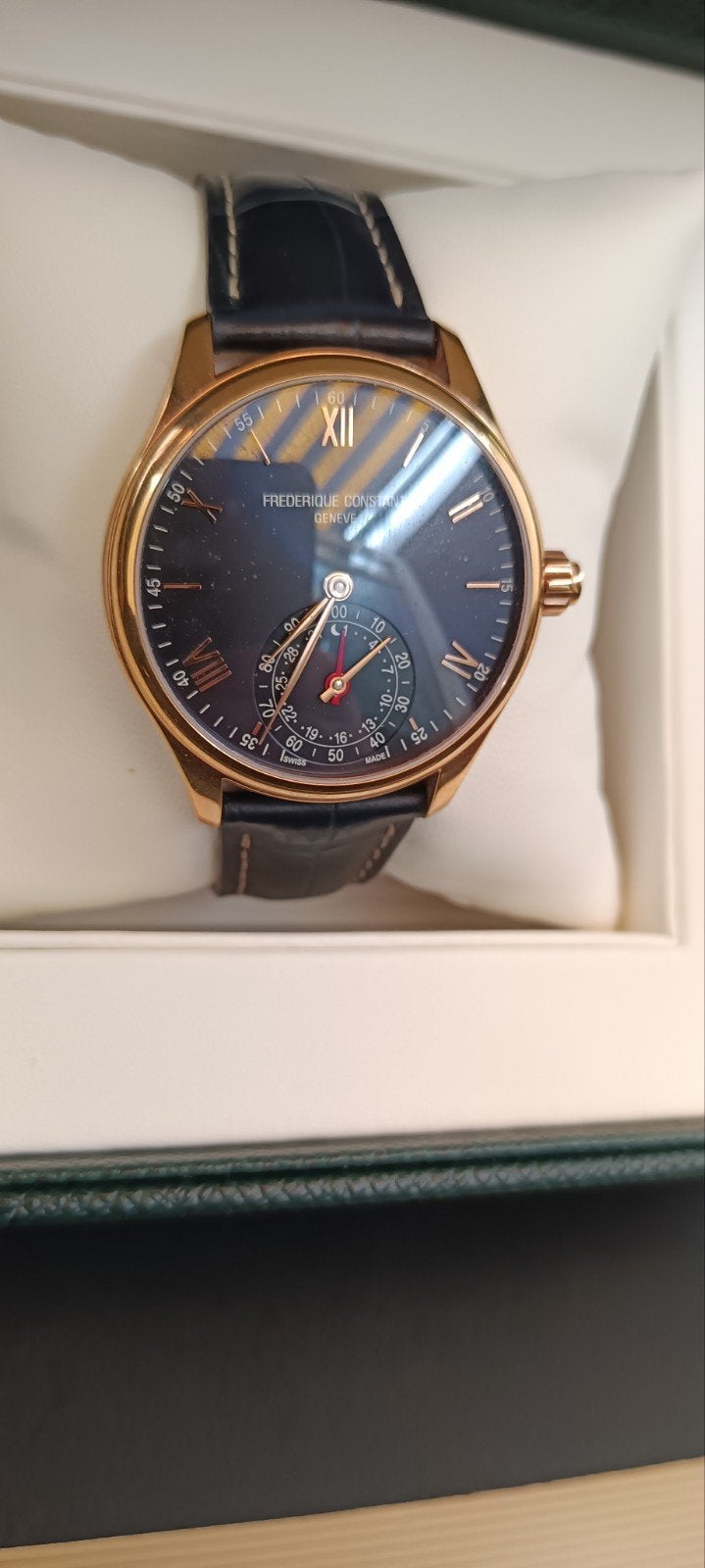 Frederique Constant Horloge FC-285N5B4 - Zo goed als nieuw, Overige materialen, Leer, Polshorloge, Zo goed als nieuw