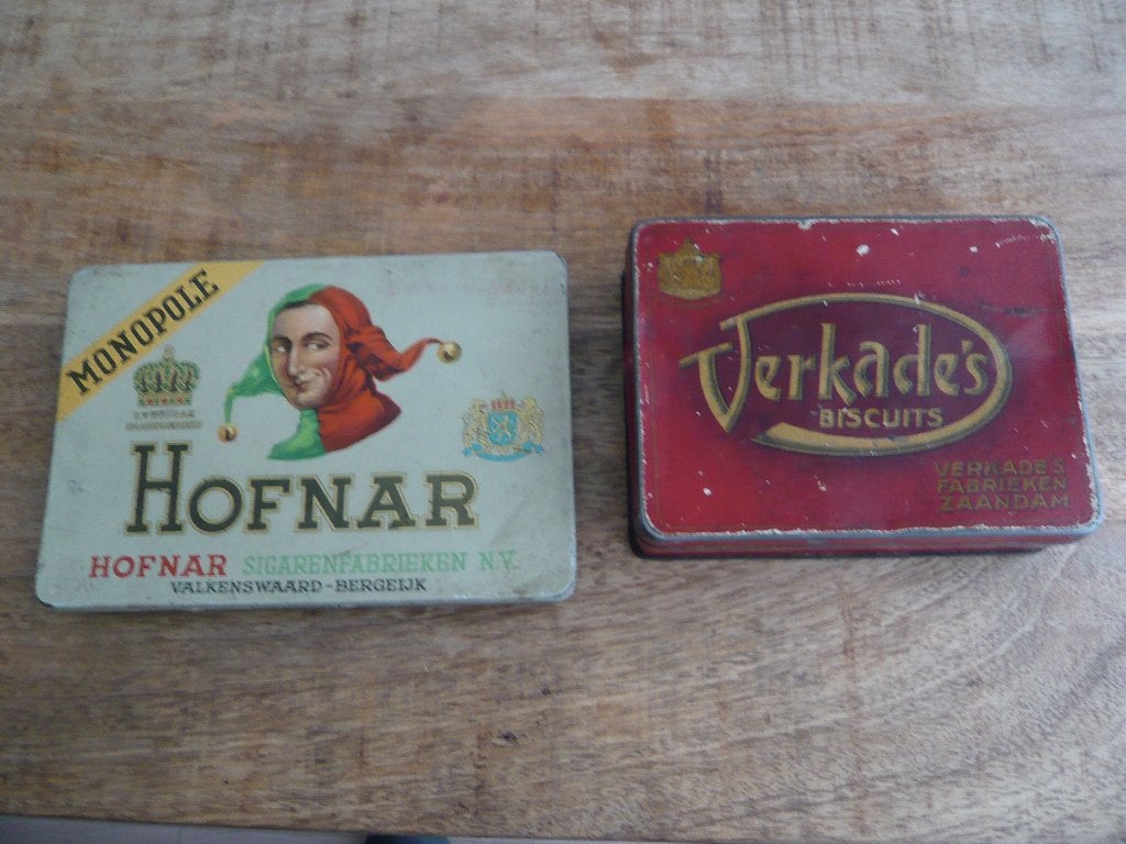 2 oude blikjes, Verzamelen, Blikken, Ophalen of Verzenden, Gebruikt, Overige, Verkade