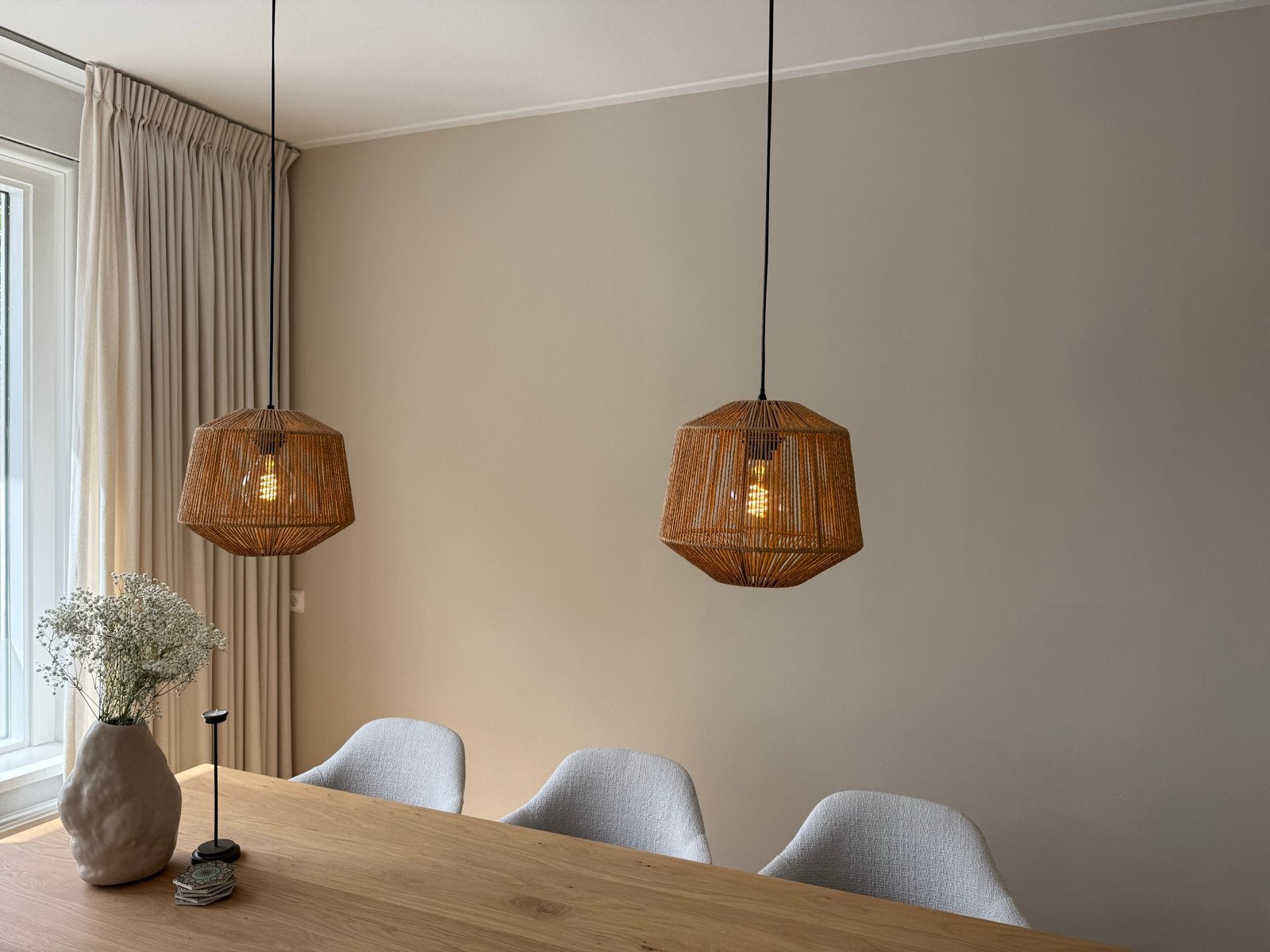 2x Kwantum Lampenkap Adona Naturel - Ophalen, Huis en Inrichting, Lampen | Lampenkappen, Ophalen, 25 tot 50 cm, Beige, Zo goed als nieuw