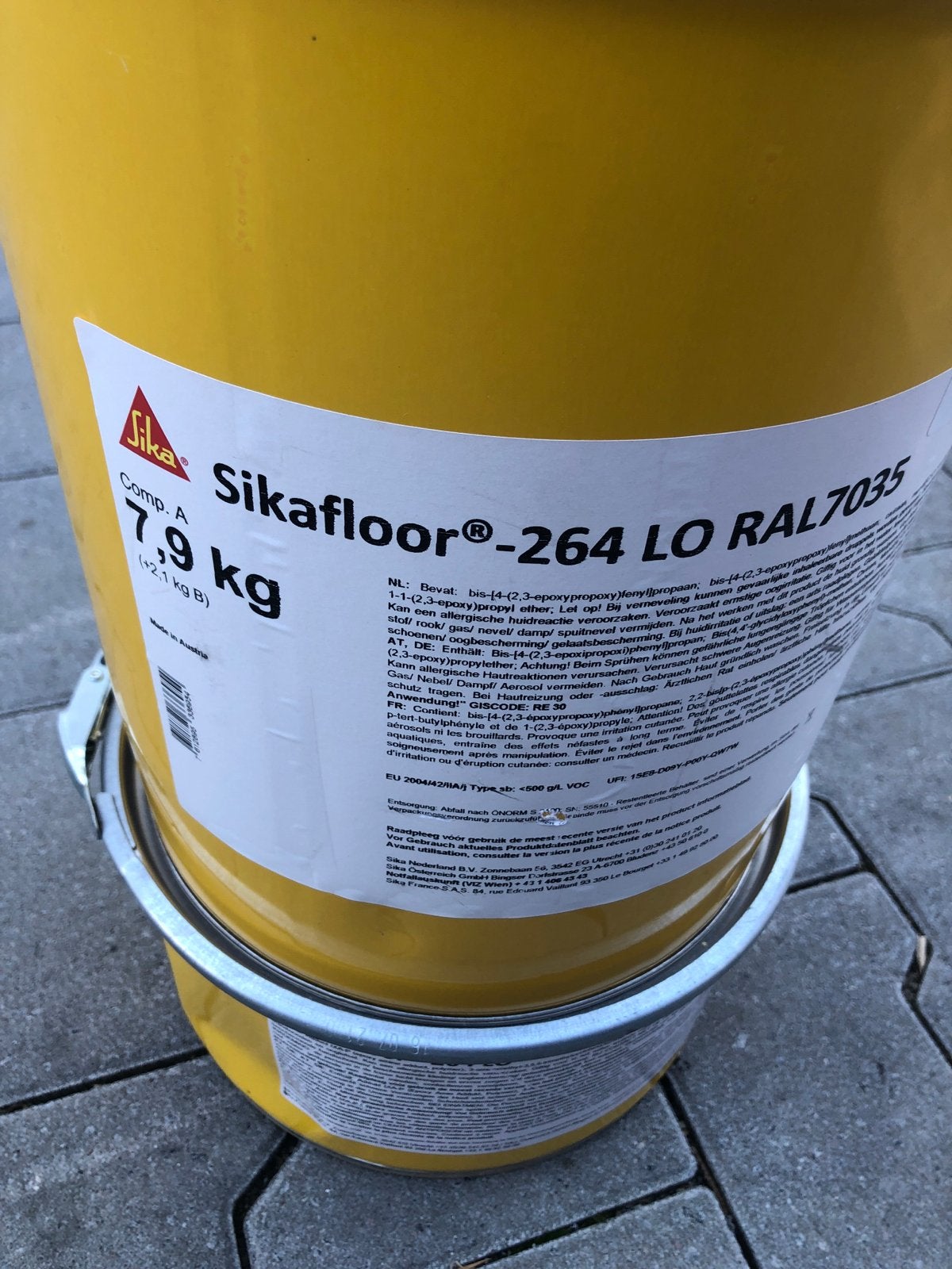 Sikafloor-264 LO RAL7035 Epoxyhars Verf 10kg, Doe-het-zelf en Verbouw, 5 tot 10 liter, Nieuw, Ophalen of Verzenden, Verf