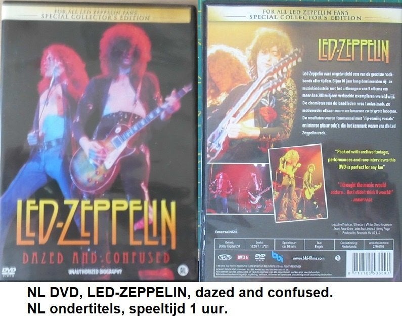 LED-ZEPPELIN, de DVD dazed and confused, Alle leeftijden, Ophalen of Verzenden, Zo goed als nieuw