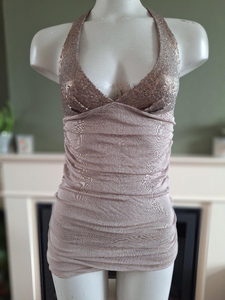 Twin-Set Simona Barbieri zijden beige top 34 XS, Twinset, Verzenden, Beige, Zo goed als nieuw