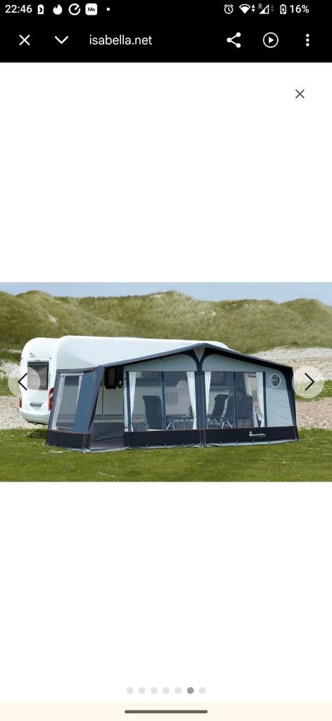 Isabella Capri Coal Voortent - Maat A875/G14, Caravans en Kamperen, Voortenten en Luifels, Ophalen, Zo goed als nieuw, Polyester