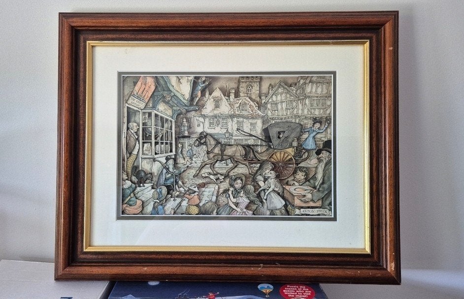 Anton Pieck 3D tafereel, 40x50 cm, ingelijst, Ophalen of Verzenden, Print, Print/reproductie, Ingelijst
