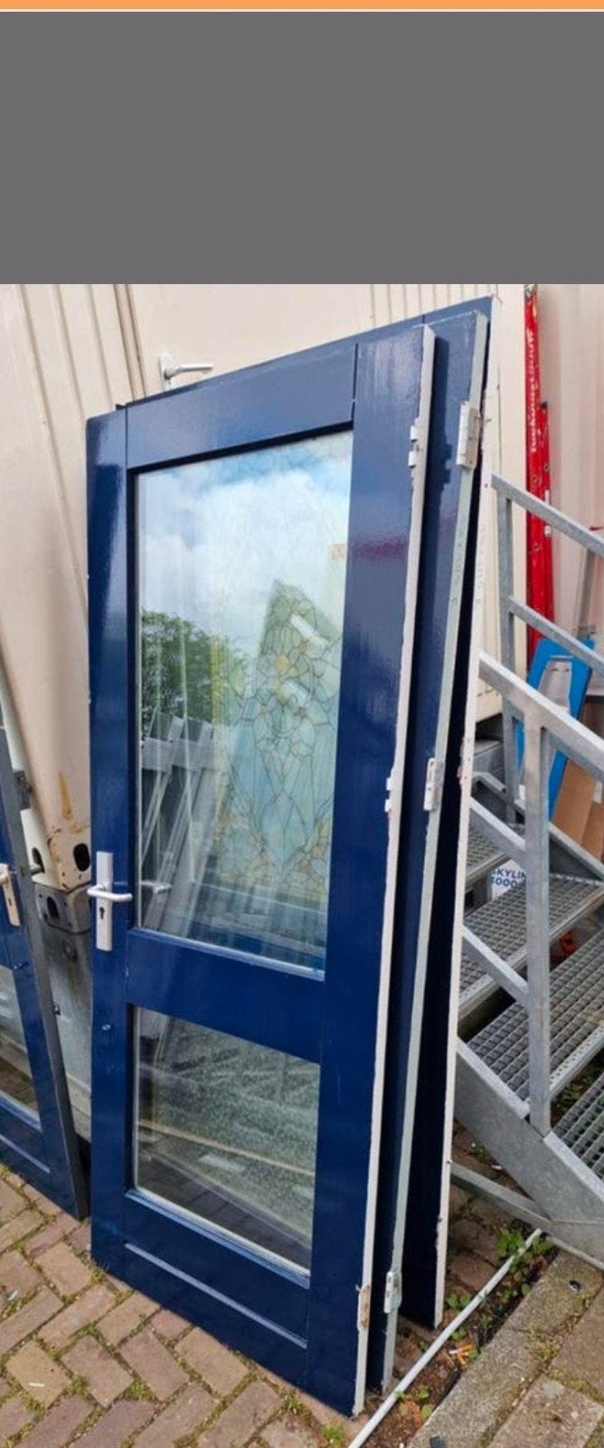Meerdere hardhouten buiten deuren met isolatieglas, Ophalen, Gebruikt, Binnendeur, Glas