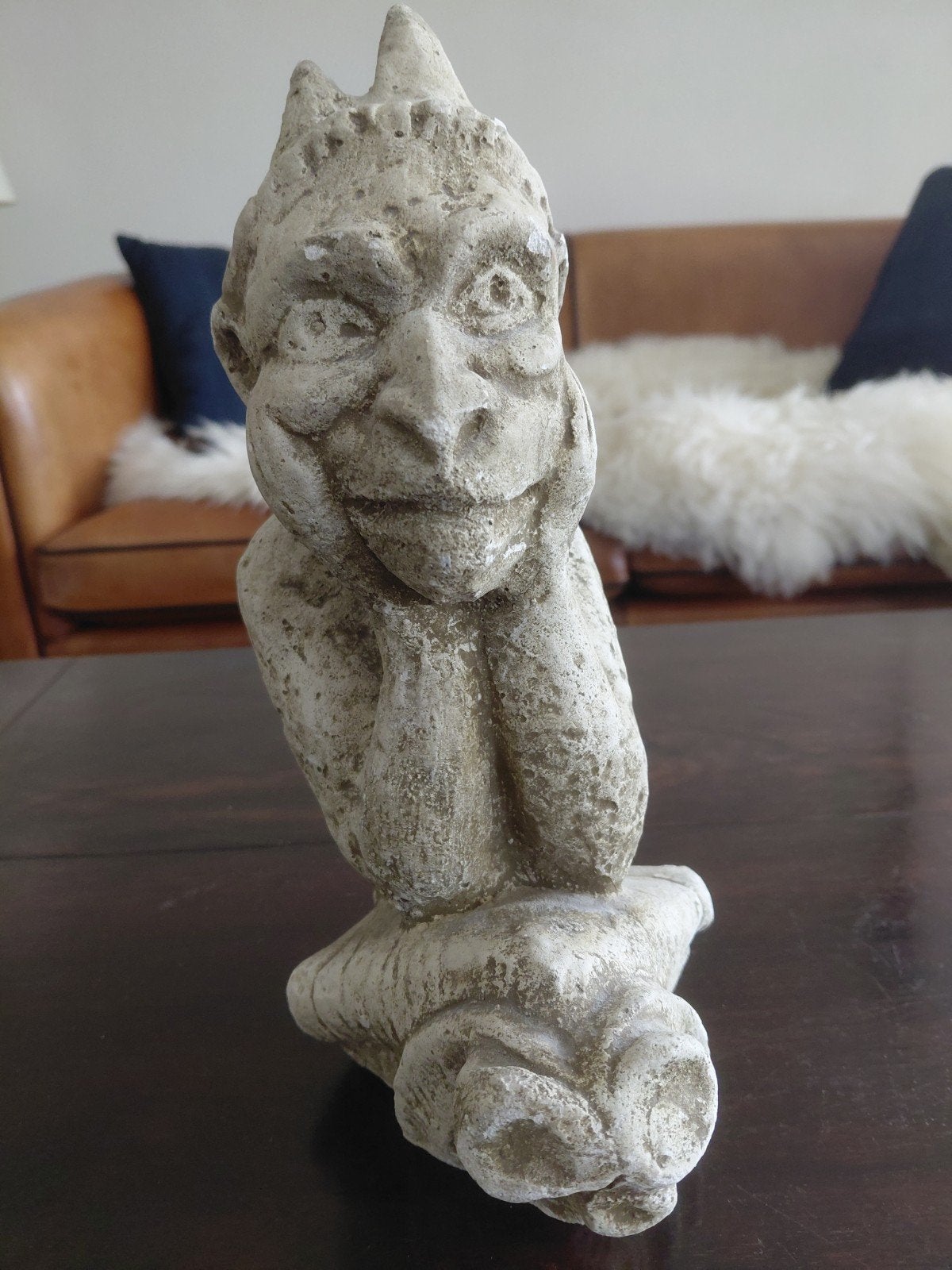Gargoyle 'Le Stryge' Notre Dame - Decoratief Beeld, Overige onderwerpen, Minder dan 20 cm, Ophalen of Verzenden, Handgemaakt