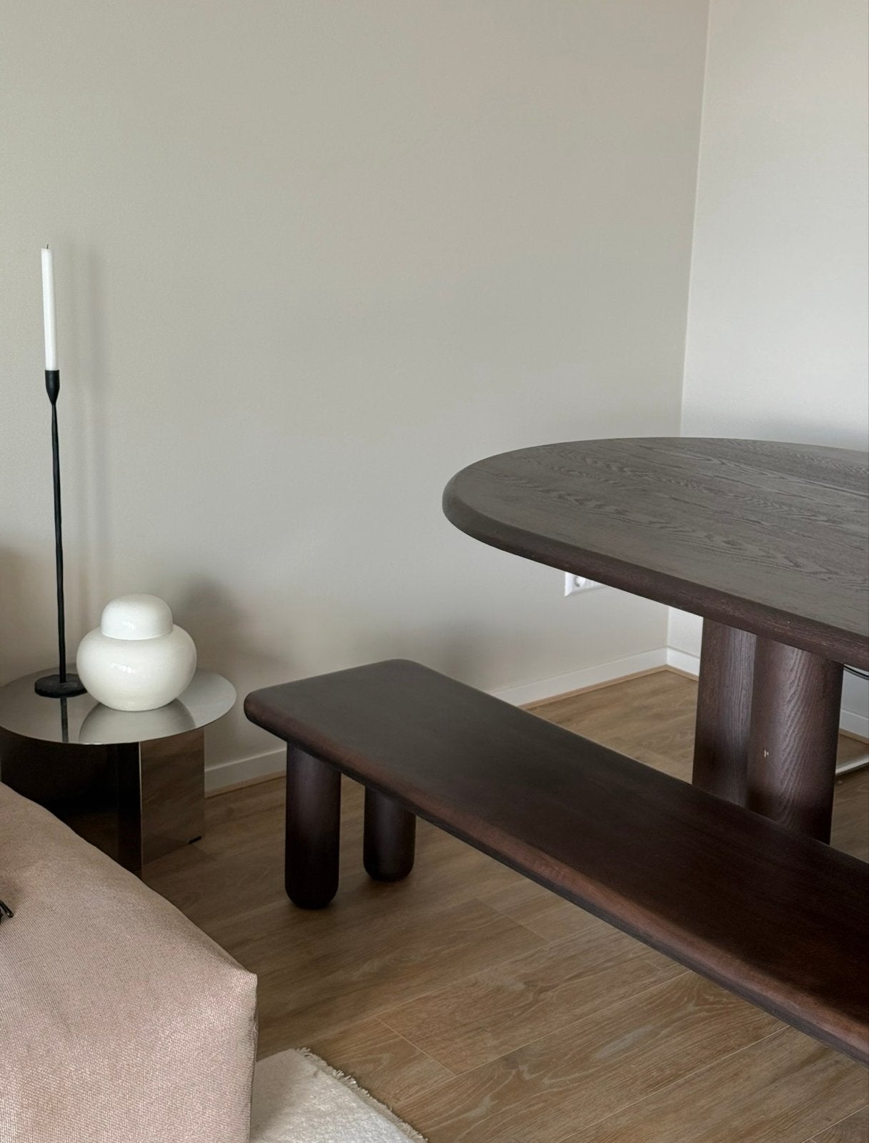Moderne houten bank - Donkerbruin, Ophalen, Bruin, Hout, Eén