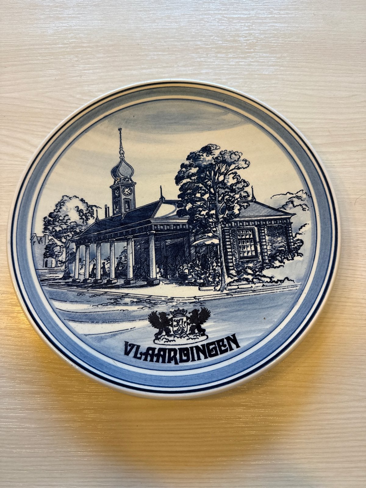 Delfts Blauw wandbord 'Vlaardingen' - Holland, Antiek en Kunst, Ophalen of Verzenden