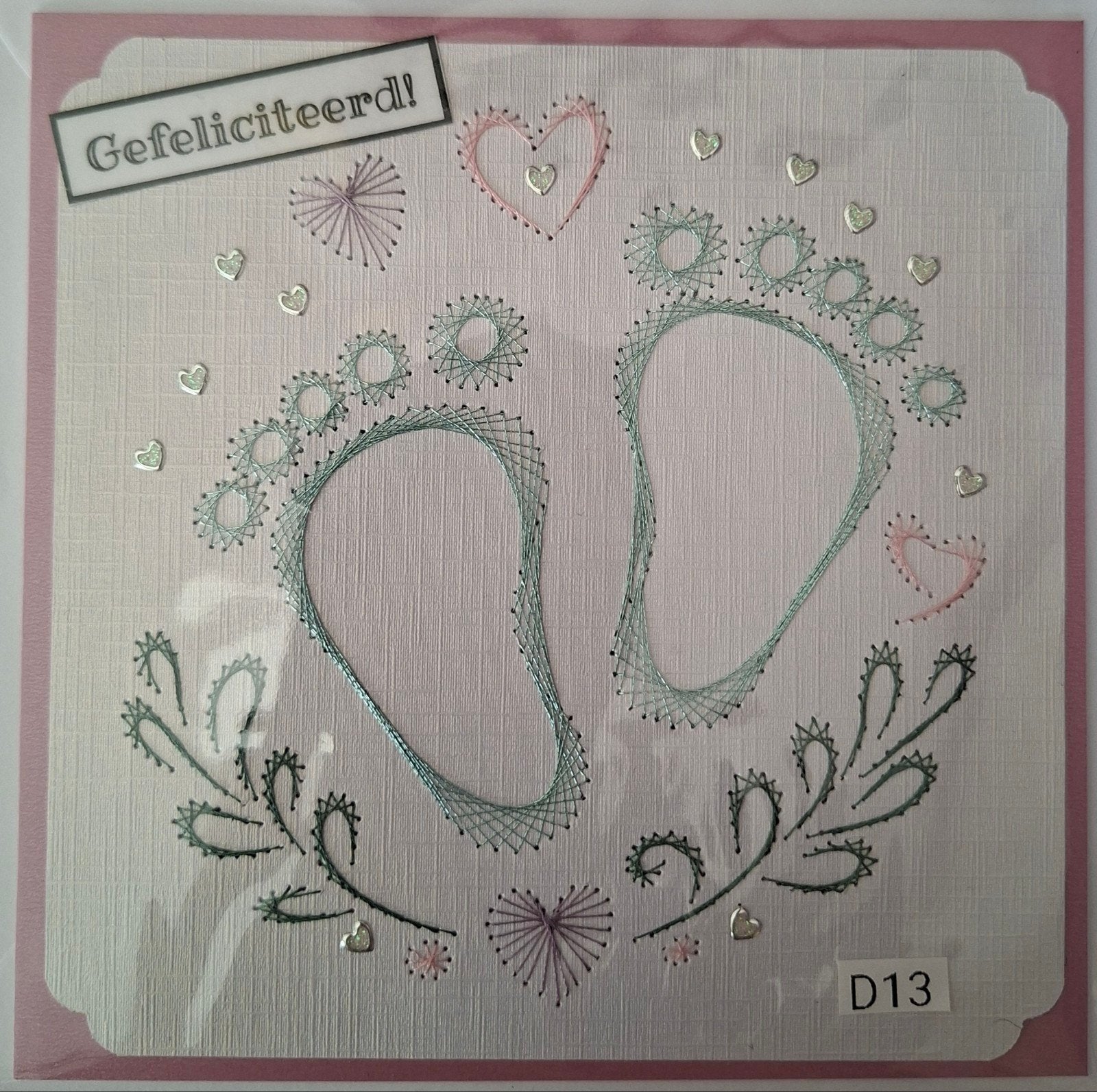 Geborduurde wenskaarten Geboorte, Hobby en Vrije tijd, Kaarten | Zelfgemaakt, Nieuw, Man of Vrouw, Info@sparklecrafts.nl, Ophalen of Verzenden