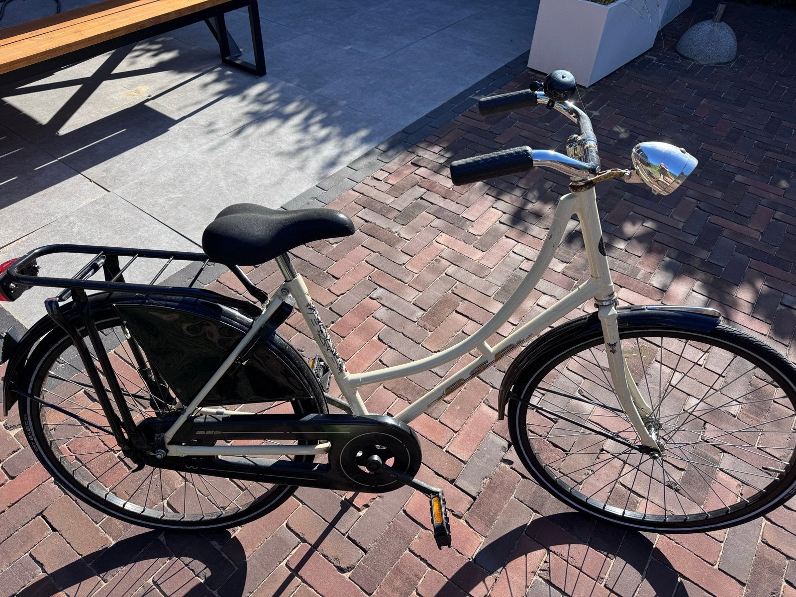Nette damesfiets met terugtraprem en bagagedrager, Terugtraprem, Gebruikt, 50 tot 53 cm, Ophalen