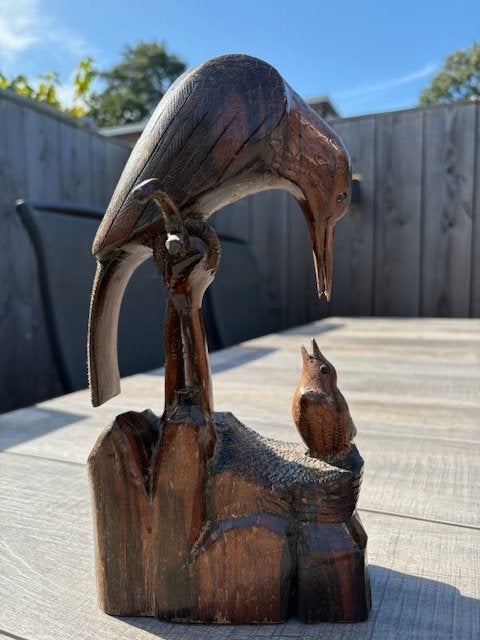 Indonesisch houtsnijwerk Vogels, Ophalen, Houtsnijwerk, Handgemaakt, 20 - 50 cm