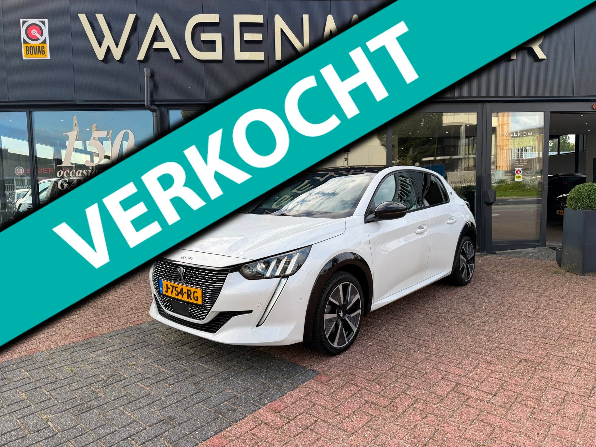 Peugeot E-208 EV GT 350 50 kWh Clima|Cruise|NAVI|CAM|PANORAM, Auto's, 136 pk, Gebruikt, Wit, Origineel Nederlands