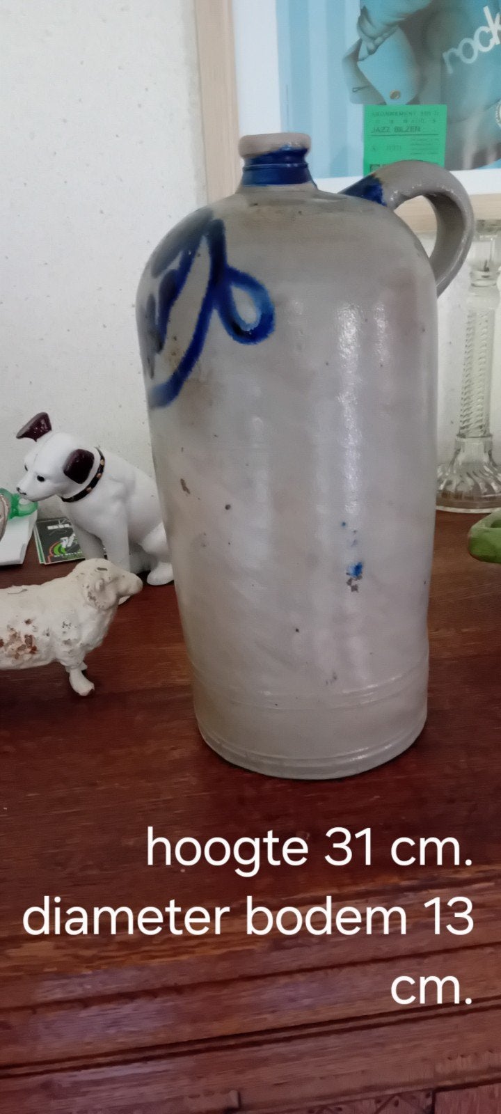 Antieke steengoed fles, Antiek en Kunst, Ophalen of Verzenden