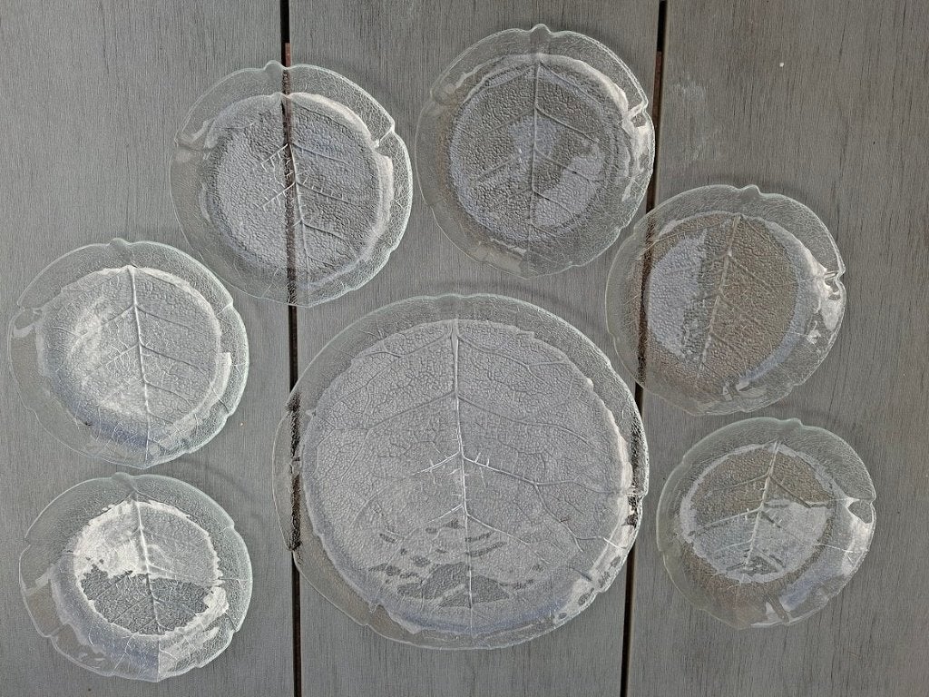 glazen gebakstel 7 delig, Glas of Glazen, Verzenden, Overige stijlen, Glas