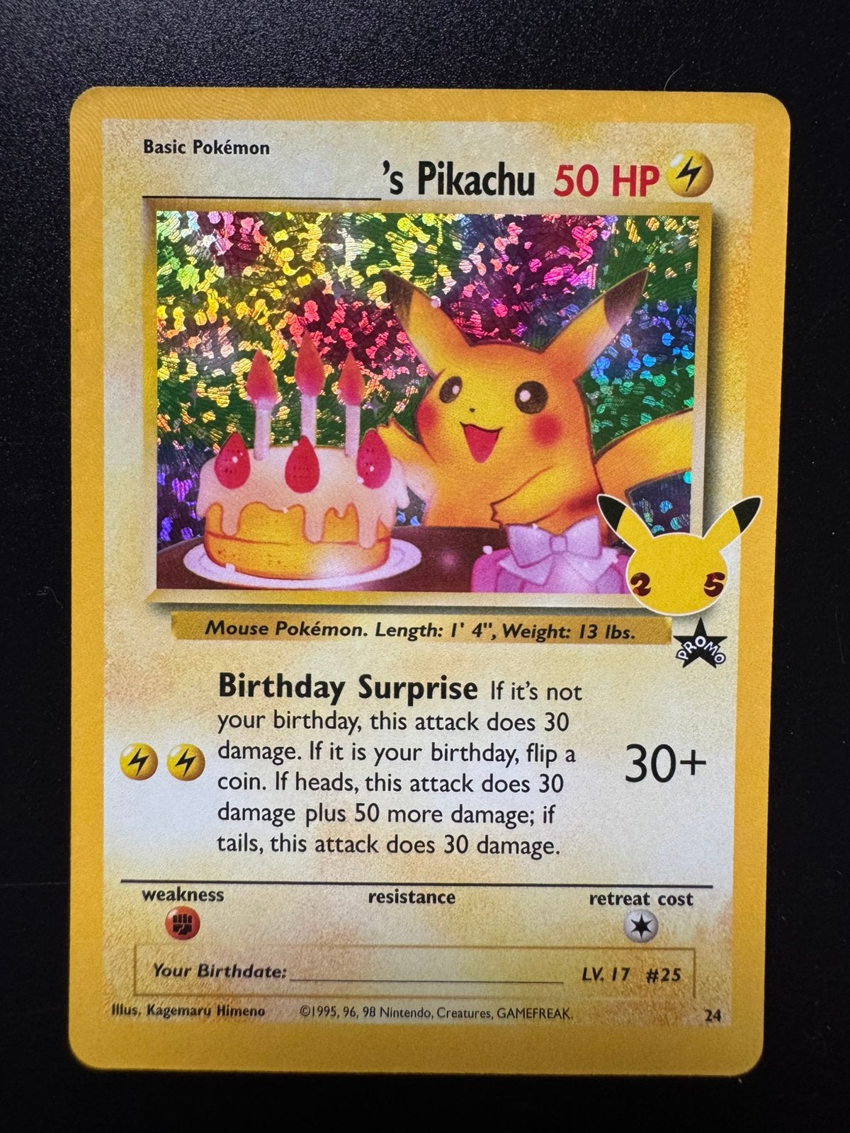 Birthday pikachu #24 NM Celebrations, Hobby en Vrije tijd, Verzamelkaartspellen | Pokémon, Ophalen of Verzenden, Zo goed als nieuw