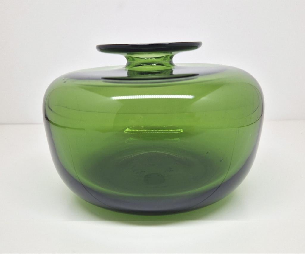 Groene vaas Claude Morin Dieulefit, Frankrijk 1980., Antiek en Kunst, Ophalen of Verzenden