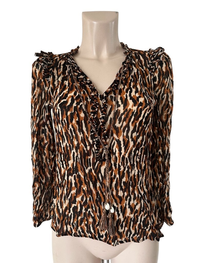 Moliin shirt lange mouw S, Maat 38/40 (M), Bruin, Ophalen of Verzenden, Zo goed als nieuw